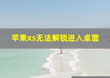 苹果xs无法解锁进入桌面