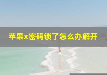 苹果x密码锁了怎么办解开