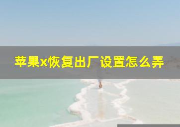 苹果x恢复出厂设置怎么弄