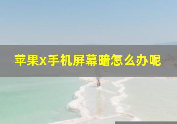 苹果x手机屏幕暗怎么办呢