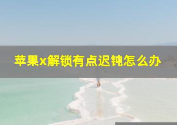 苹果x解锁有点迟钝怎么办