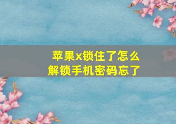 苹果x锁住了怎么解锁手机密码忘了