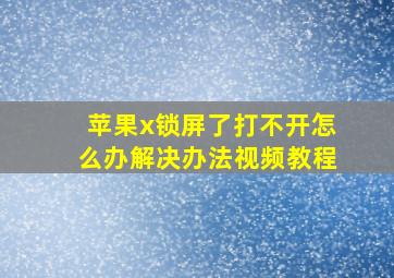 苹果x锁屏了打不开怎么办解决办法视频教程