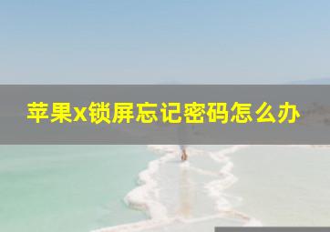 苹果x锁屏忘记密码怎么办