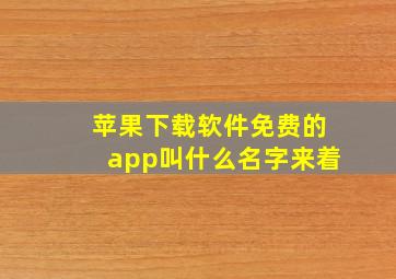 苹果下载软件免费的app叫什么名字来着