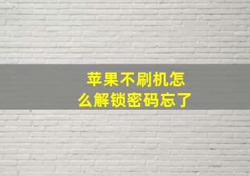 苹果不刷机怎么解锁密码忘了