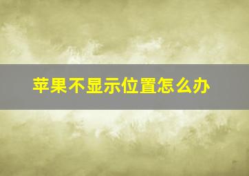 苹果不显示位置怎么办