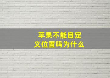 苹果不能自定义位置吗为什么