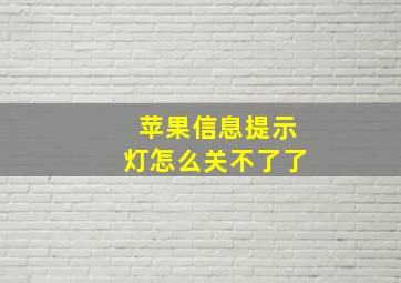 苹果信息提示灯怎么关不了了