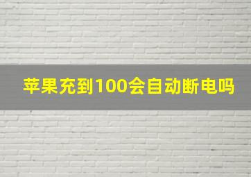 苹果充到100会自动断电吗