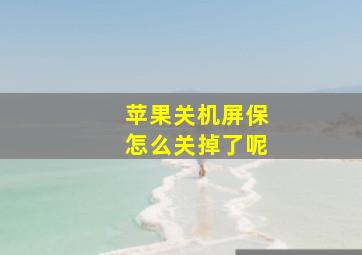 苹果关机屏保怎么关掉了呢