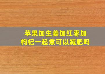 苹果加生姜加红枣加枸杞一起煮可以减肥吗