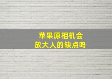 苹果原相机会放大人的缺点吗