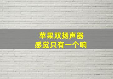 苹果双扬声器感觉只有一个响