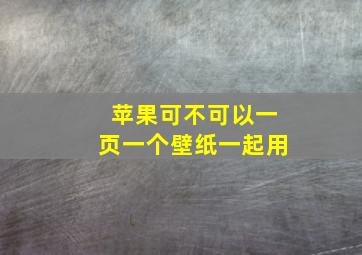 苹果可不可以一页一个壁纸一起用