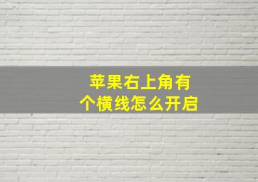 苹果右上角有个横线怎么开启