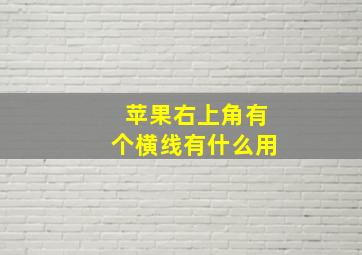 苹果右上角有个横线有什么用