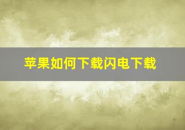 苹果如何下载闪电下载