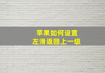 苹果如何设置左滑返回上一级