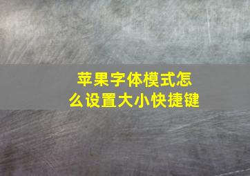 苹果字体模式怎么设置大小快捷键