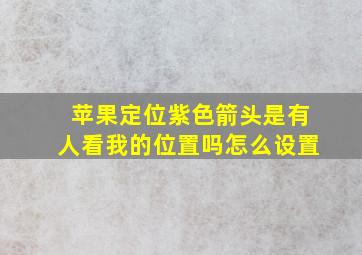 苹果定位紫色箭头是有人看我的位置吗怎么设置