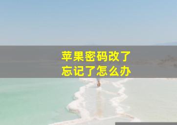 苹果密码改了忘记了怎么办