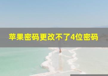 苹果密码更改不了4位密码