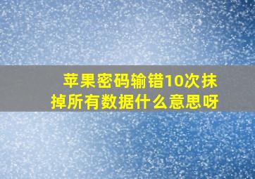 苹果密码输错10次抹掉所有数据什么意思呀