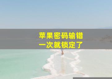 苹果密码输错一次就锁定了