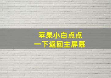 苹果小白点点一下返回主屏幕