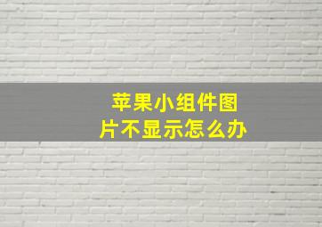 苹果小组件图片不显示怎么办