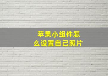 苹果小组件怎么设置自己照片