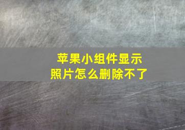 苹果小组件显示照片怎么删除不了