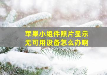 苹果小组件照片显示无可用设备怎么办啊