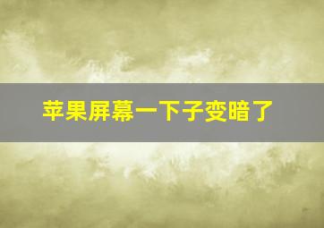 苹果屏幕一下子变暗了