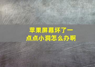 苹果屏幕坏了一点点小洞怎么办啊