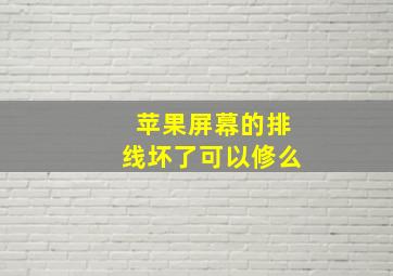 苹果屏幕的排线坏了可以修么