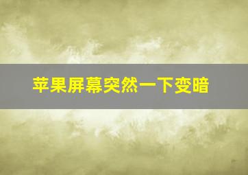 苹果屏幕突然一下变暗