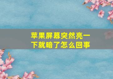 苹果屏幕突然亮一下就暗了怎么回事