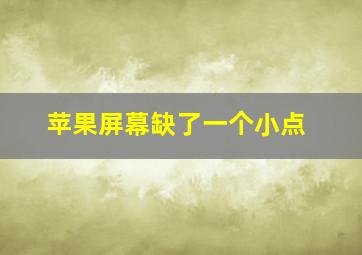 苹果屏幕缺了一个小点