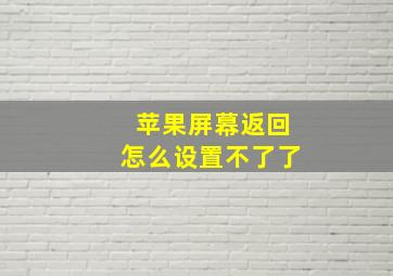 苹果屏幕返回怎么设置不了了