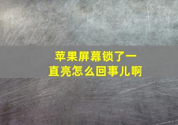 苹果屏幕锁了一直亮怎么回事儿啊