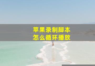 苹果录制脚本怎么循环播放