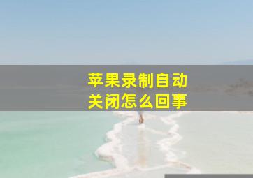 苹果录制自动关闭怎么回事