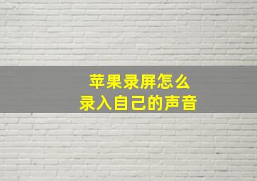 苹果录屏怎么录入自己的声音