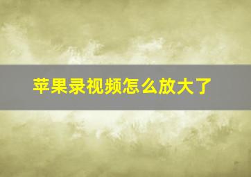 苹果录视频怎么放大了