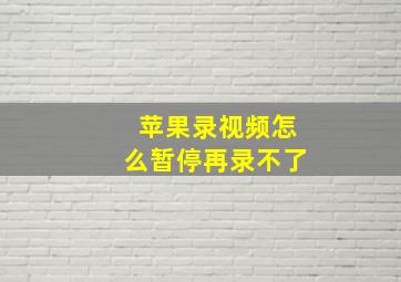 苹果录视频怎么暂停再录不了