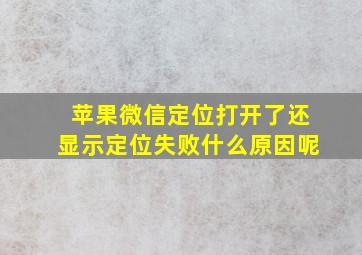 苹果微信定位打开了还显示定位失败什么原因呢