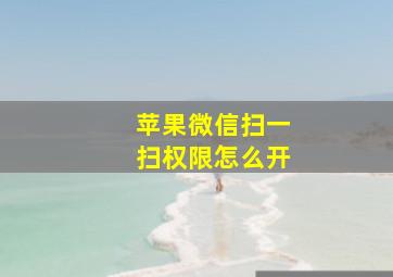 苹果微信扫一扫权限怎么开