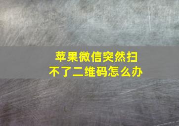 苹果微信突然扫不了二维码怎么办